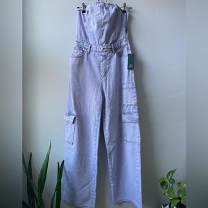 Wild Fable Tube Cargo Denim Jumpsuit BNWT
